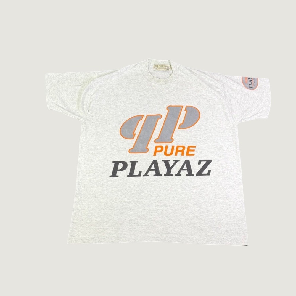 Pure Playaz Product Mens Grey Graphic T-Shirt Short Sleeve Vintage Streetwear